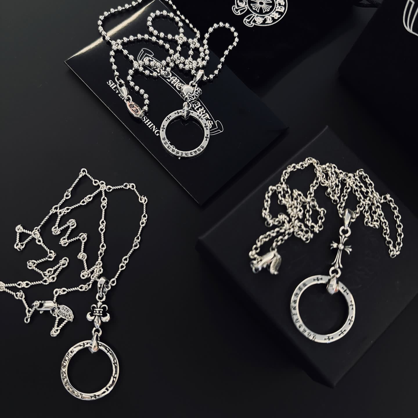 Chrome Hearts Silver Beaded Necklace